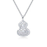 925 Sterling Silver Elegant Gourd-shaped Moissanite Pendant Necklace