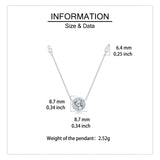 925 Sterling Silver Elegant Solitaire Moissanite Necklace With Halo Accent