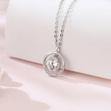 925 Sterling Silver Elegant Moissanite Halo Pendant Necklace: Timeless Luxury In Sleek Design