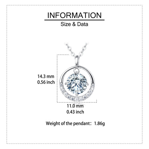 925 Sterling Silver Elegant Moissanite Halo Pendant Necklace: Timeless Luxury In Sleek Design