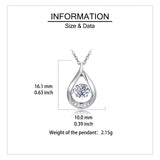 925 Sterling Silver Elegant Teardrop Moissanite Pendant Necklace With Sparkling Accents