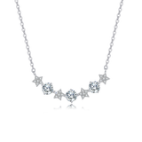 925 Sterling Silver Elegant Star Constellation Moissanite Necklace With Sparkling Celestial Charm