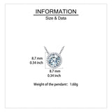 925 Sterling Silver Elegant Solitaire Moissanite Necklace With Halo Setting
