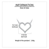 925 Sterling Silver Elegant Zircon Heart Pendant Necklace