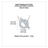 925 Sterling Silver Elegant Silver Zircon-studded Initial Q Pendant Necklace