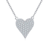 925 Sterling Silver Elegant Zircon Heart Pendant Necklace