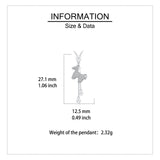 925 Sterling Silver Elegant Zircon-encrusted Horse Pendant Necklace With Adjustable Chain