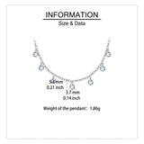 925 Sterling Silver Elegant Asymmetrical Zircon Necklace