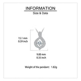 925 Sterling Silver Elegant Zircon Teardrop Pendant Necklace With Sparkling Accents