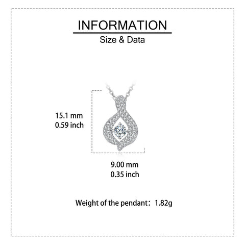 925 Sterling Silver Elegant Zircon Teardrop Pendant Necklace With Sparkling Accents