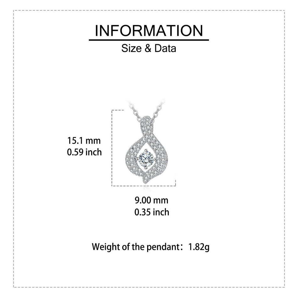 925 Sterling Silver Elegant Zircon Teardrop Pendant Necklace With Sparkling Accents