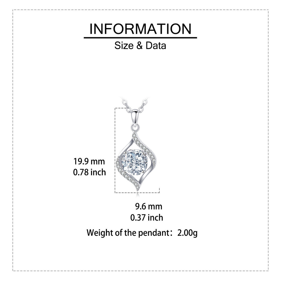 925 Sterling Silver Elegant Zircon Pendant Necklace: Timeless Silver Jewelry With Sparkling Accents
