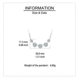 925 Sterling Silver Elegant Zircon Halo Necklace: Timeless Elegance With Five Radiant Stones