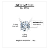 925 Sterling Silver Elegant Solitaire Moissanite Necklace With Silver Chain: Timeless Beauty For Any Occasion