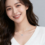 925 Sterling Silver Elegant Solitaire Moissanite Necklace With Silver Chain: Timeless Beauty For Any Occasion