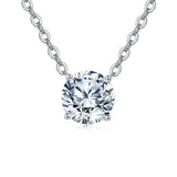 925 Sterling Silver Elegant Solitaire Moissanite Necklace With Silver Chain: Timeless Beauty For Any Occasion