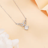 925 Sterling Silver Eternal Wings Moissanite Necklace
