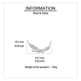 925 Sterling Silver **sparkling Zircon-encrusted Feather Pendant Necklace**