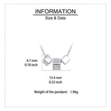 925 Sterling Silver Elegant Zircon Cube Necklace With Silver Chain And Modern Design