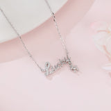 925 Sterling Silver Elegant Lucky Charm Necklace With Zircon-accented Horse Pendant