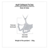 925 Sterling Silver Elegant Zircon Leaf Pendant Necklace: Timeless Feminine Charm