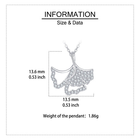 925 Sterling Silver Elegant Zircon Leaf Pendant Necklace: Timeless Feminine Charm