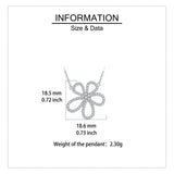 925 Sterling Silver Elegant Zircon Four-leaf Clover Pendant Necklace In Sterling Silver