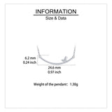 925 Sterling Silver Delicate Zircon Butterfly Pendant Necklace: Elegant Smiling Curve Design