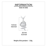 925 Sterling Silver elegant Silver Rose Pendant Necklace With Sparkling Zircons