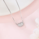 925 Sterling Silver Elegant Zircon Heart Pendant On Silver Chain Necklace