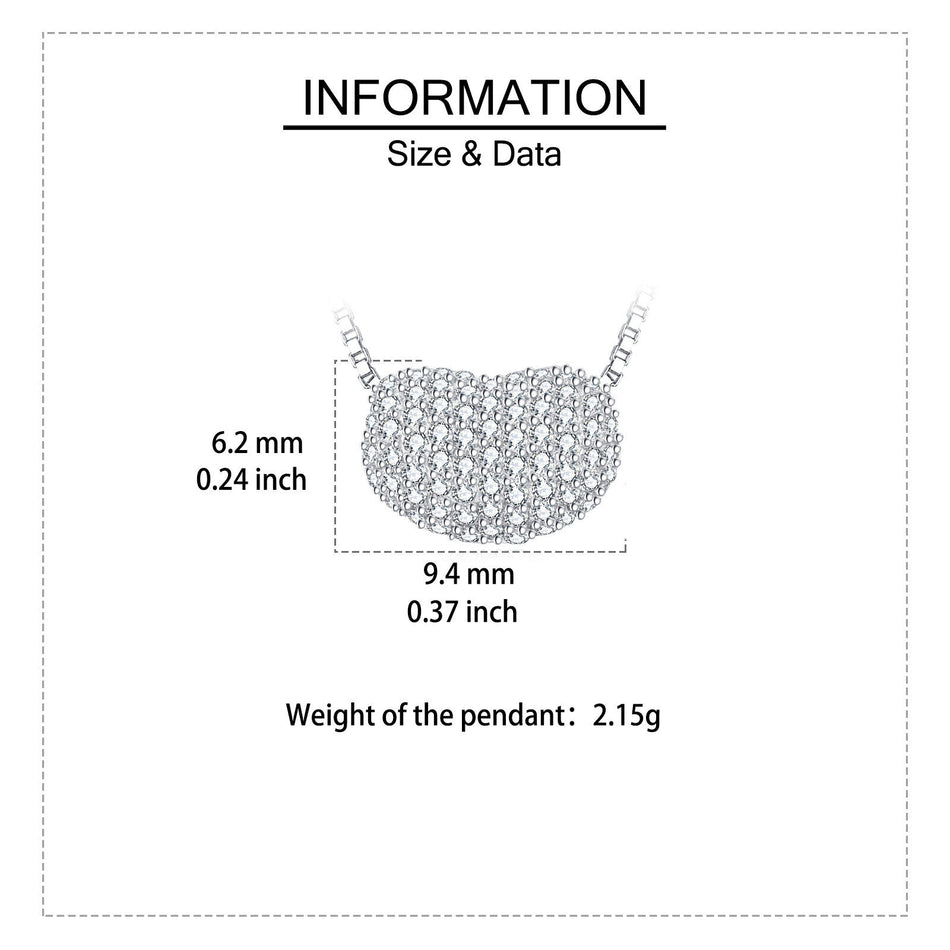 925 Sterling Silver Elegant Zircon Heart Pendant On Silver Chain Necklace