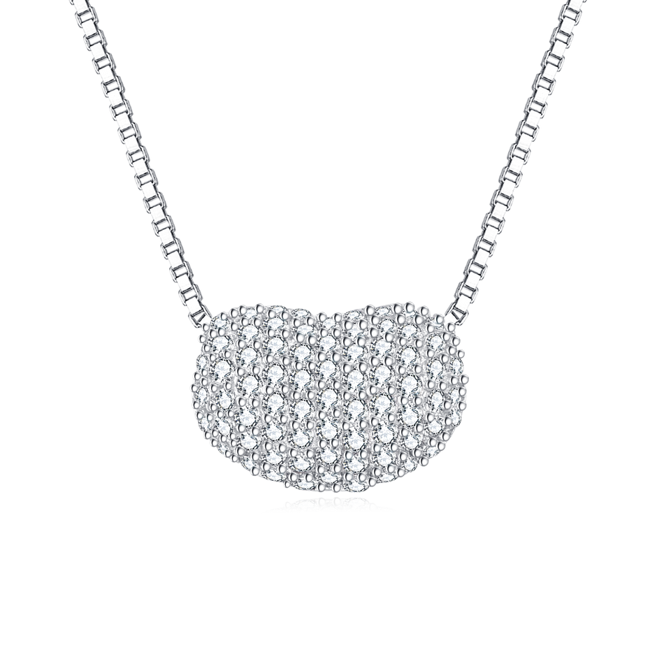 925 Sterling Silver Elegant Zircon Heart Pendant On Silver Chain Necklace