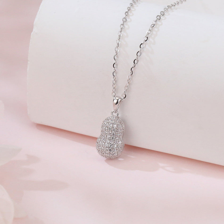 925 Sterling Silver Elegant Teardrop Zircon Pendant Necklace In Sterling Silver