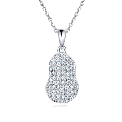 925 Sterling Silver Elegant Teardrop Zircon Pendant Necklace In Sterling Silver
