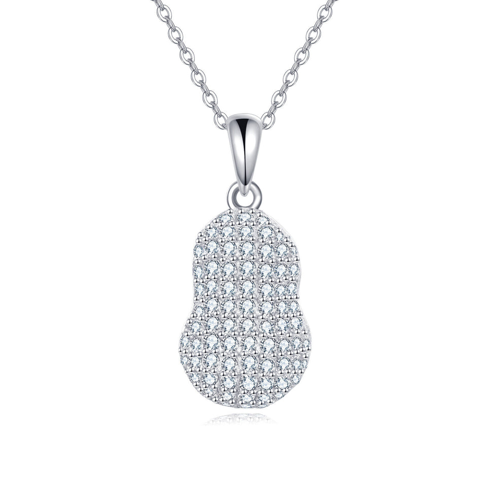 925 Sterling Silver Elegant Teardrop Zircon Pendant Necklace In Sterling Silver