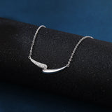 925 Sterling Silver Elegant Silver Zircon Smile Necklace