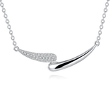 925 Sterling Silver Elegant Silver Zircon Smile Necklace