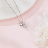 925 Sterling Silver Elegant Zircon-studded Pod Necklace With Sleek Chain Design
