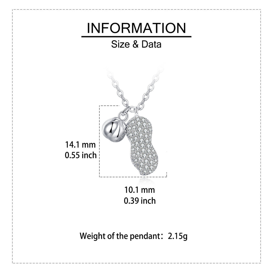 925 Sterling Silver Elegant Zircon-studded Pod Necklace With Sleek Chain Design