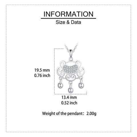 925 Sterling Silver Elegant Silver Pendant Necklace With Intricate Filigree Design And Dangling Beads