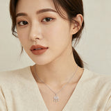 925 Sterling Silver Elegant Silver Pendant Necklace With Intricate Filigree Design And Dangling Beads