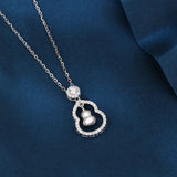 925 Sterling Silver Zircon-encrusted Gourd Pendant Necklace: Fusion Of Elegance And Cultural Symbolism
