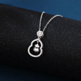 925 Sterling Silver Zircon-encrusted Gourd Pendant Necklace: Fusion Of Elegance And Cultural Symbolism