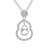 925 Sterling Silver Zircon-encrusted Gourd Pendant Necklace: Fusion Of Elegance And Cultural Symbolism