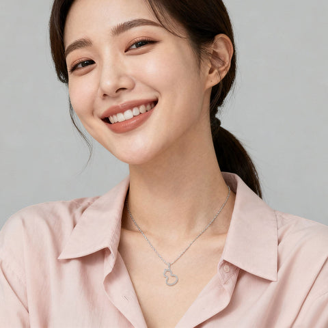 925 Sterling Silver Elegant Silver Zircon Pendant Necklace