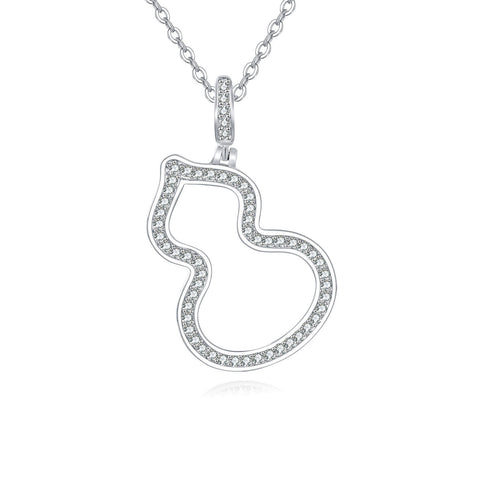 925 Sterling Silver Elegant Silver Zircon Pendant Necklace