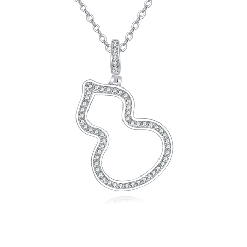 925 Sterling Silver Elegant Silver Zircon Pendant Necklace