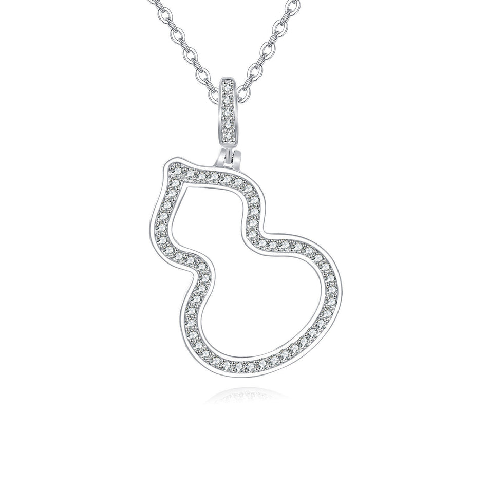 925 Sterling Silver Elegant Silver Zircon Pendant Necklace