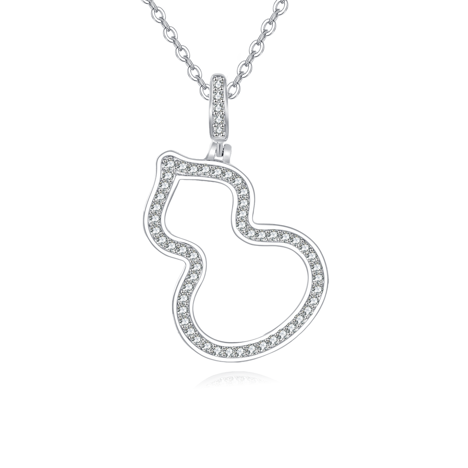 925 Sterling Silver Elegant Silver Zircon Pendant Necklace
