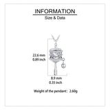 925 Sterling Silver Sterling Silver Carousel Pendant Necklace With Crystal Accents And Charm Bell